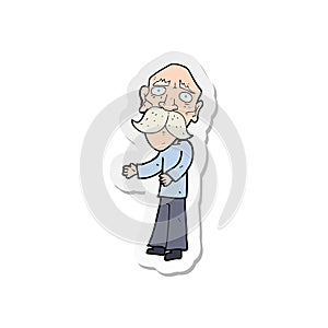 sticker of a cartoon lonely old man