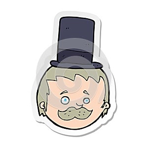 sticker of a cartoon man wearing top hat