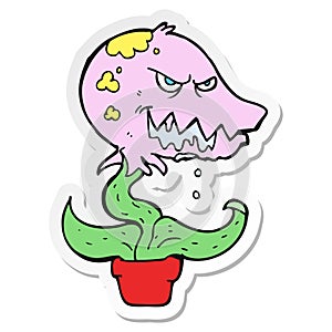 sticker of a cartoon monster plant