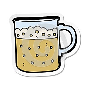 sticker of a cartoon mug of beer