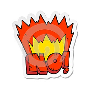 sticker of a cartoon NO shout