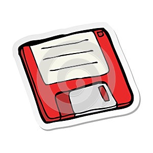 sticker of a cartoon old computer disk