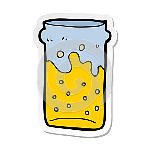 sticker of a cartoon pint of beer