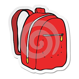 sticker of a cartoon rucksack