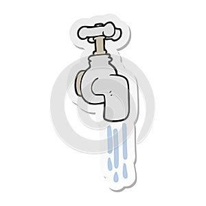 sticker of a cartoon running faucet