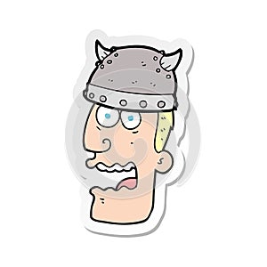 sticker of a cartoon screaming warrior man