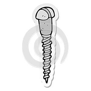 sticker of a cartoon screw