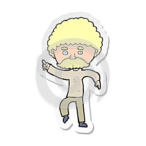 sticker of a cartoon seventies style man disco dancing