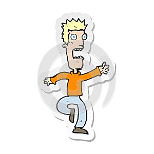 sticker of a cartoon shrieking man
