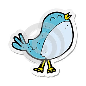 sticker of a cartoon singing bird