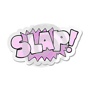sticker of a cartoon slap symbol