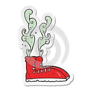 sticker of a cartoon smelly sneakers