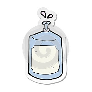 sticker of a cartoon squirting bottle