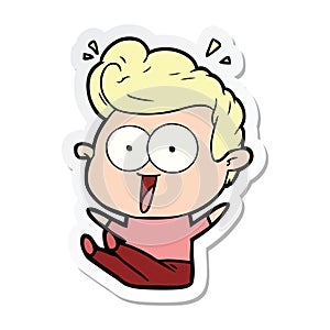 sticker of a cartoon staring man