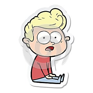 sticker of a cartoon staring man