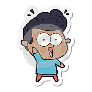 sticker of a cartoon staring man