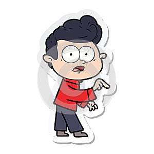 sticker of a cartoon staring man