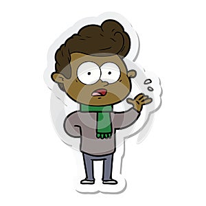 sticker of a cartoon staring man