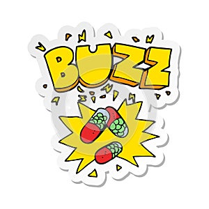 sticker of a cartoon stimulant pills