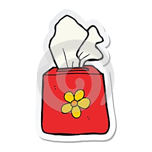 sticker of a cartoon tissue box