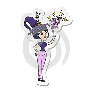 sticker of a cartoon witch