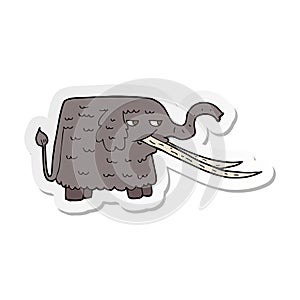 sticker of a cartoon woolly mammoth