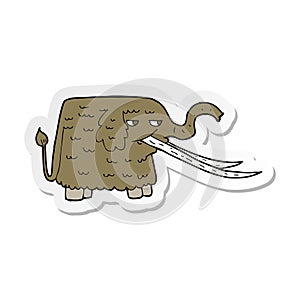 sticker of a cartoon woolly mammoth