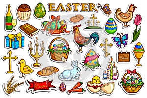Sticker collection for Easter holiday celebration object