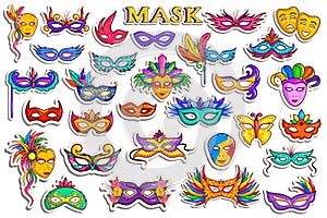 Sticker collection for Masquerade Party Masks