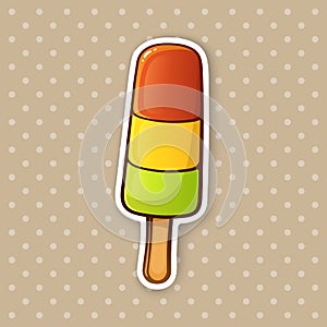 Sticker colored ice cream fruit ice lolly