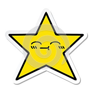 sticker of a cute cartoon gold star