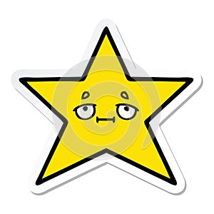 sticker of a cute cartoon gold star