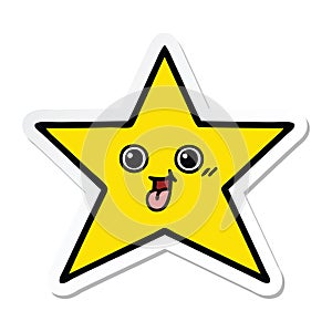 sticker of a cute cartoon gold star