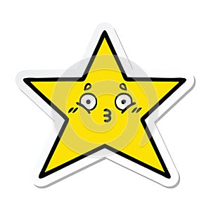 sticker of a cute cartoon gold star