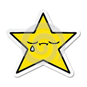 sticker of a cute cartoon gold star