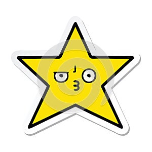 sticker of a cute cartoon gold star