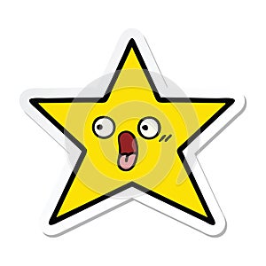 sticker of a cute cartoon gold star