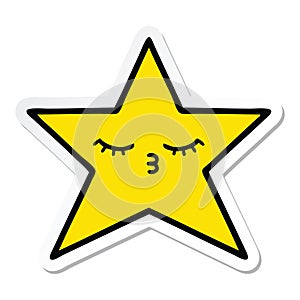 sticker of a cute cartoon gold star