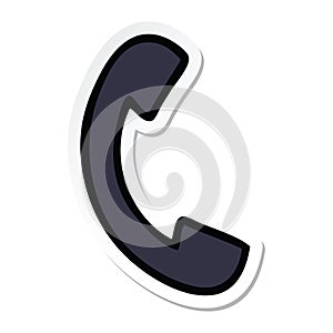 sticker of a cute cartoon telephone handset