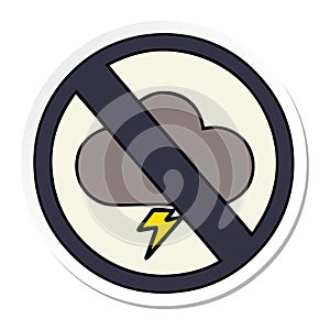 sticker of a cute cartoon weather warning sign