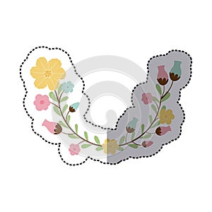 sticker decorative half arch with flowerbud