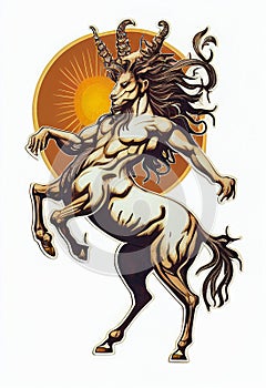 Centaur on a white background. AI Generated photo