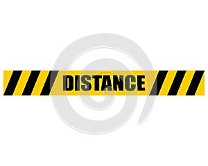Sticker distance Warning sign. Keep your distance in line. Stickers for shops and public places. Coronavirus isolation mode.