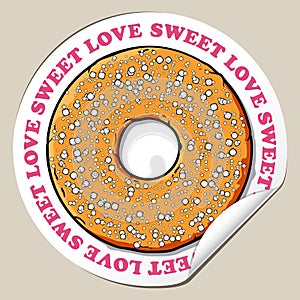 Sticker with donut.