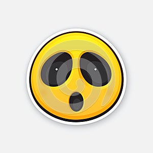 Sticker of emoticon for expressing emotion of surprise or fear or fright