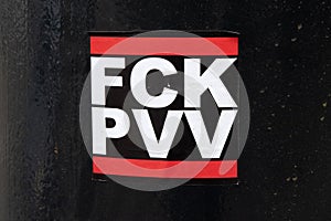 Sticker FCK PVV At Amsterdam The Netherlands 9-3-2024