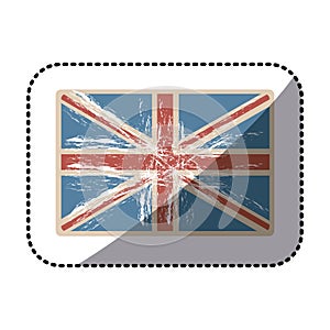 sticker flag united kingdom with opaque grunge texture