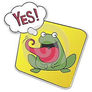 Sticker of a funny frog