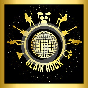 Sticker of glam rock