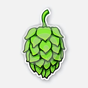 Sticker of a green cone of hop